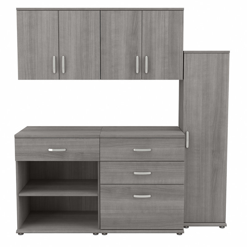Bush Business Furniture Universal 72W 5 Piece Modular Storage Set with Floor and Wall Cabinets