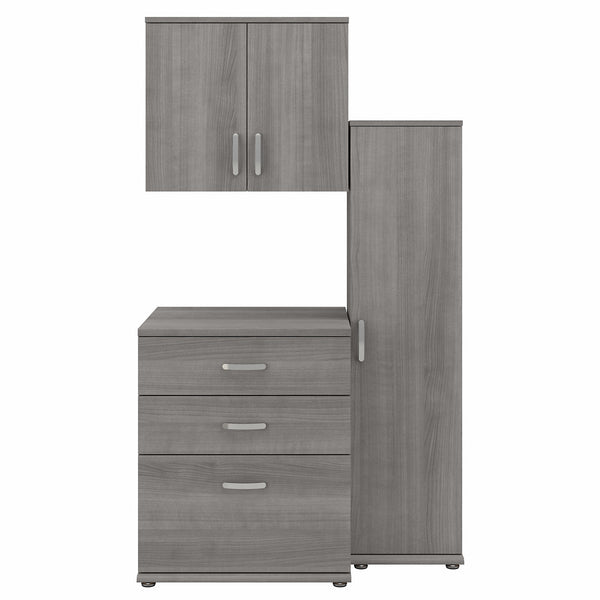 Bush Business Furniture Universal 44W 3 Piece Modular Storage Set with Floor and Wall Cabinets