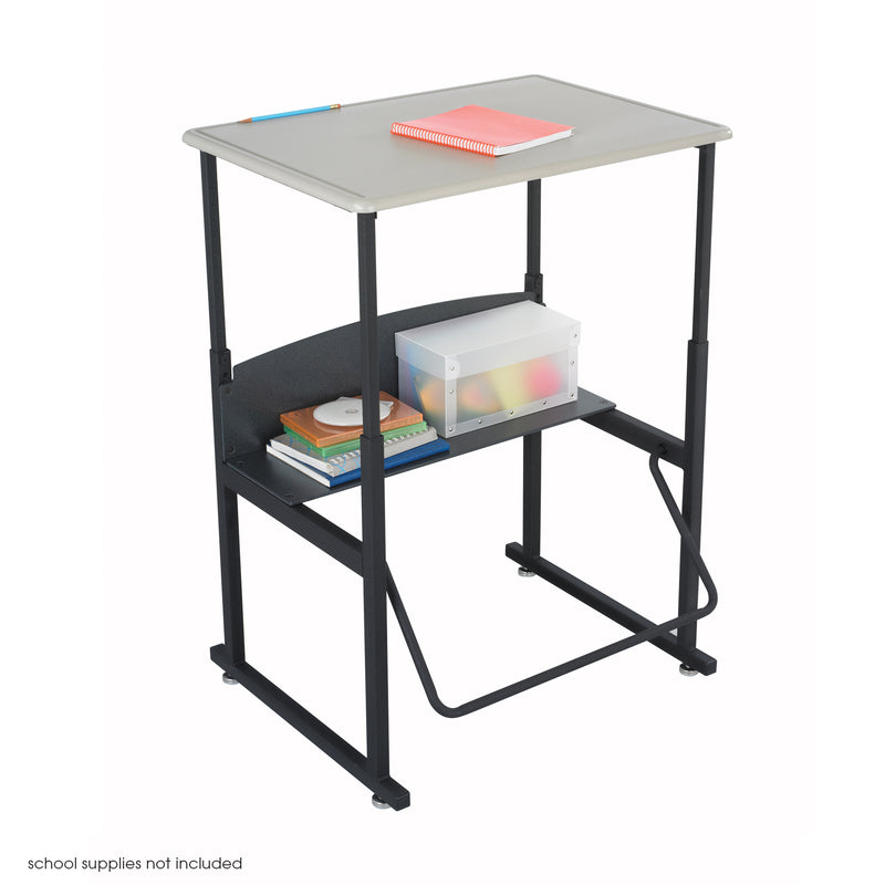 AlphaBetter® Adjustable-Height Stand-Up Desk, 28 x 20" Standard Top and Swinging Footrest Bar