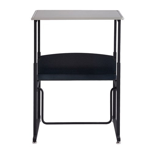 AlphaBetter® Adjustable-Height Stand-Up Desk, 28 x 20" Standard Top and Swinging Footrest Bar