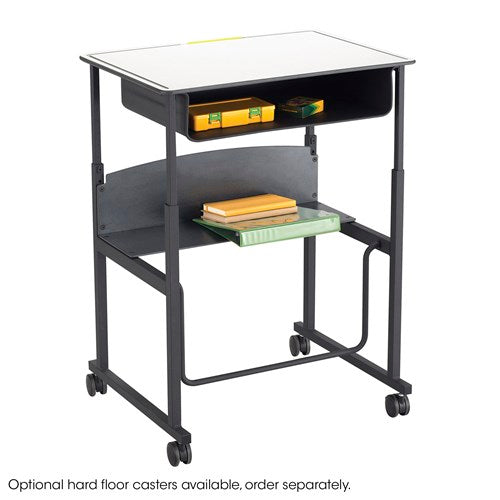 AlphaBetter® Adjustable-Height Stand-Up Desk, 28 x 20" Standard Top and Swinging Footrest Bar