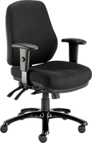 24/7 Executive High Back Chair - Black Fabric