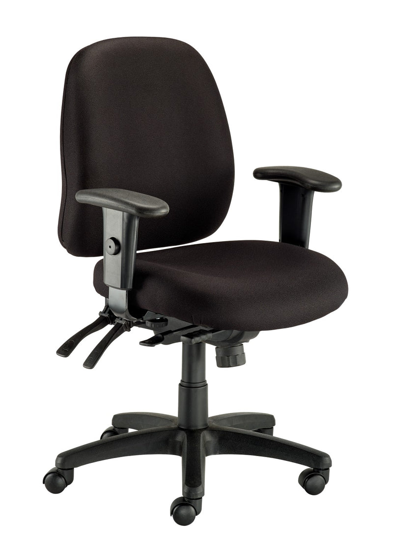 Eurotech Fabric 4 x 4 Multi-function Task Chair, Black