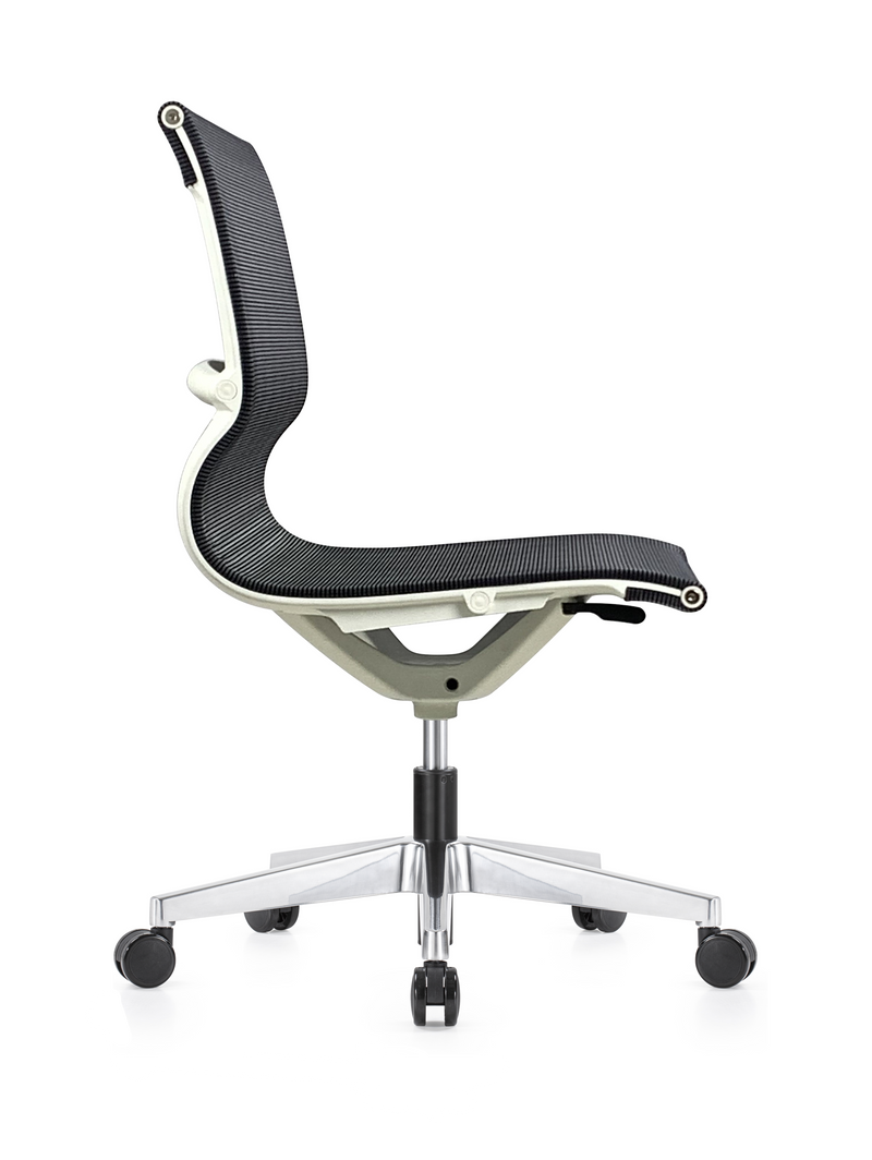 Eurotech Kinetic White Frame Designer Armless Task Chair