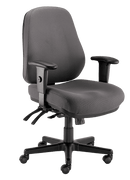 24/7 Executive High Back Chair - Black Fabric